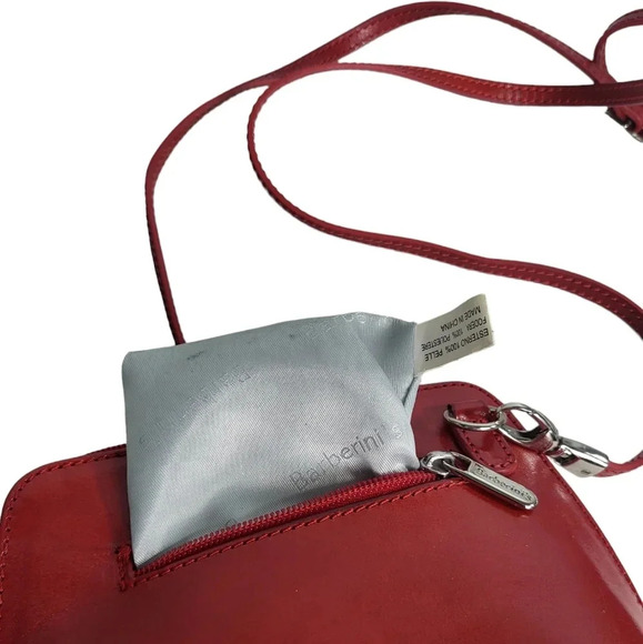BARBERINI Red Italian Leather Mini Crossbody - Picture 5 of 13